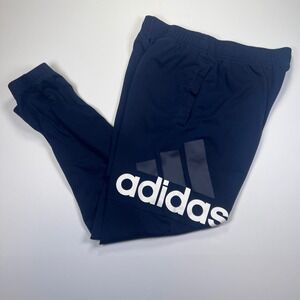 Adidas Joggers Mens Medium Navy Blue Tapered Athletic Sweatpants Logo